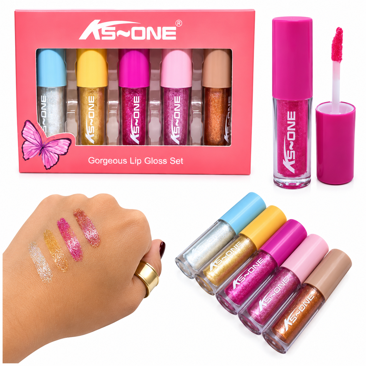 KS ONE 2-in-1 Lip Gloss And Eyeshadow Set Includes: 6 x Lip Gloss Free delivery
