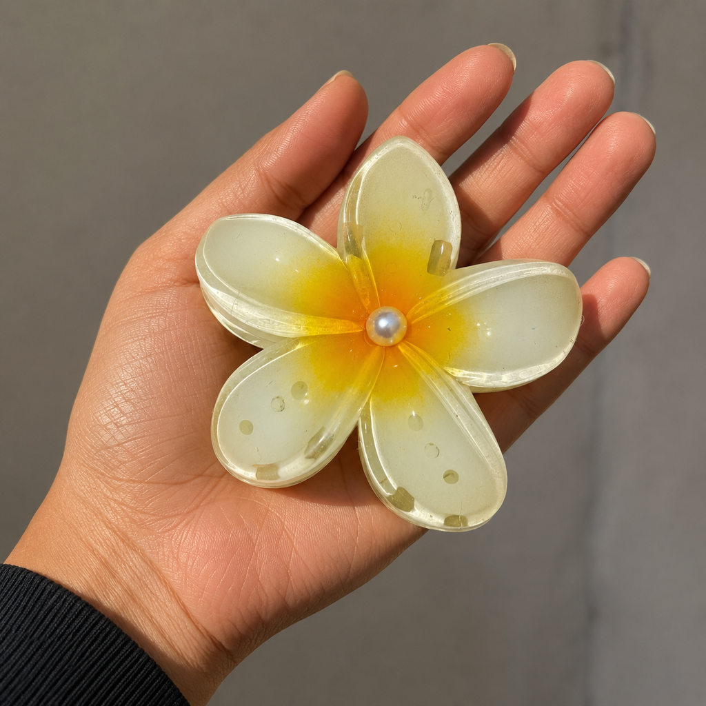 6pcs Flower Hair Claw Clip for Women – Pearl Center Floral Hair Clip (Random Color)