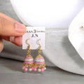 Women Funky Multicolor Crystal Jhumka Earrings Gold Plated