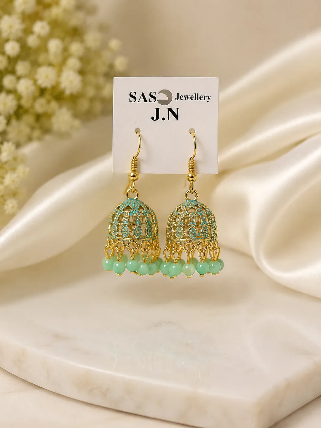 Women Funky Multicolor Crystal Jhumka Earrings Gold Plated