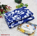 Blue Floral Printed 2Pc Unstitched Suit for women