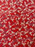 Red Floral Unstitched Fabric 92 Inches Wide
