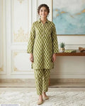 2 Pcs Women's Unstitched 3-D Block Printed Suit