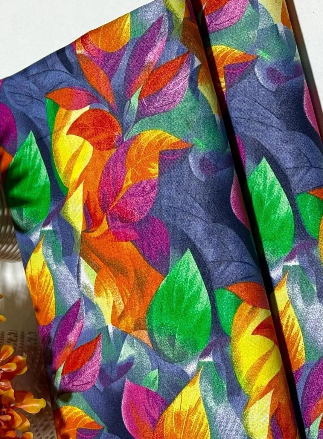 Vibrant Leaf Print Suit for Pakistani Women