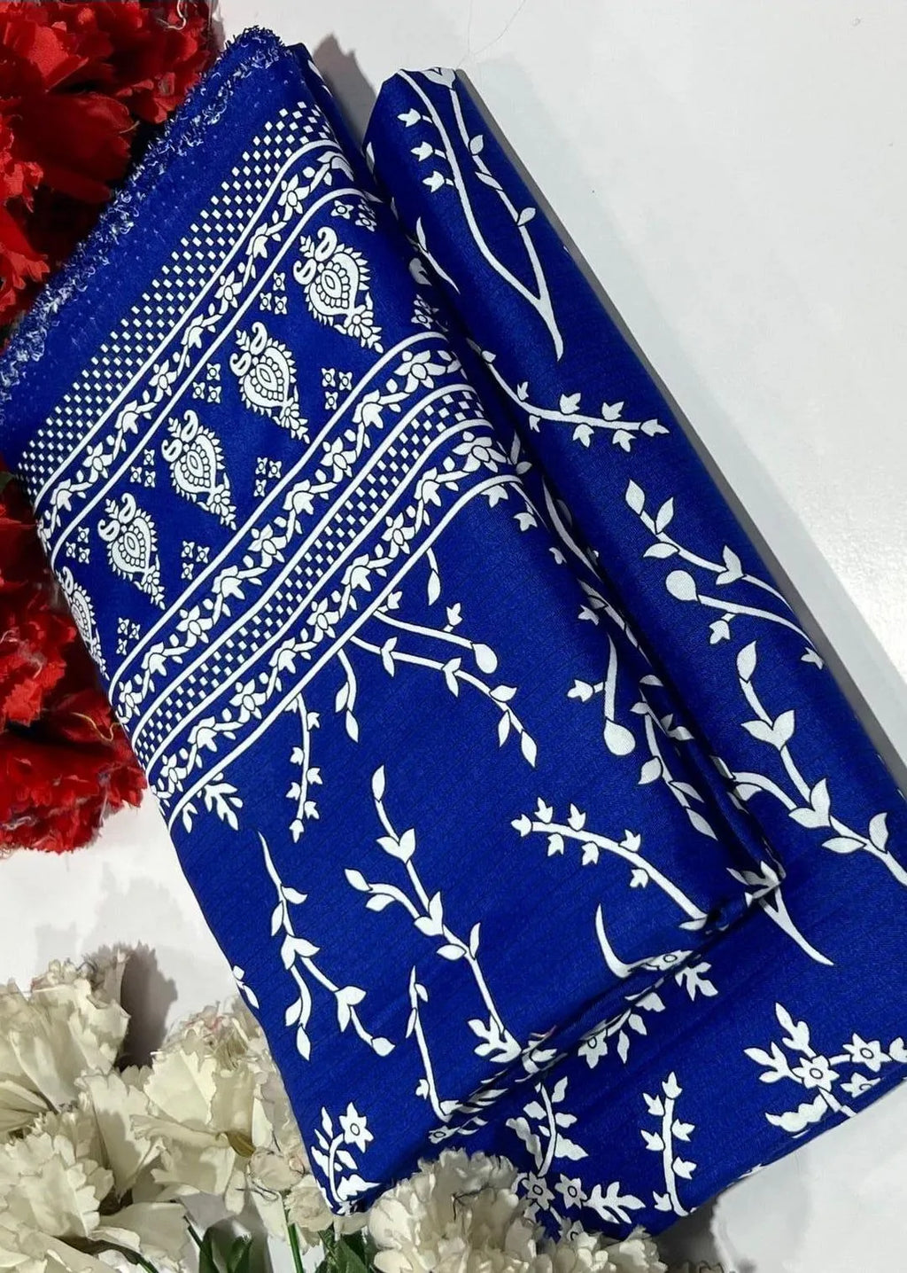 blue Printed Polo Cotton Shirt & Trouser Set 2 Pcs