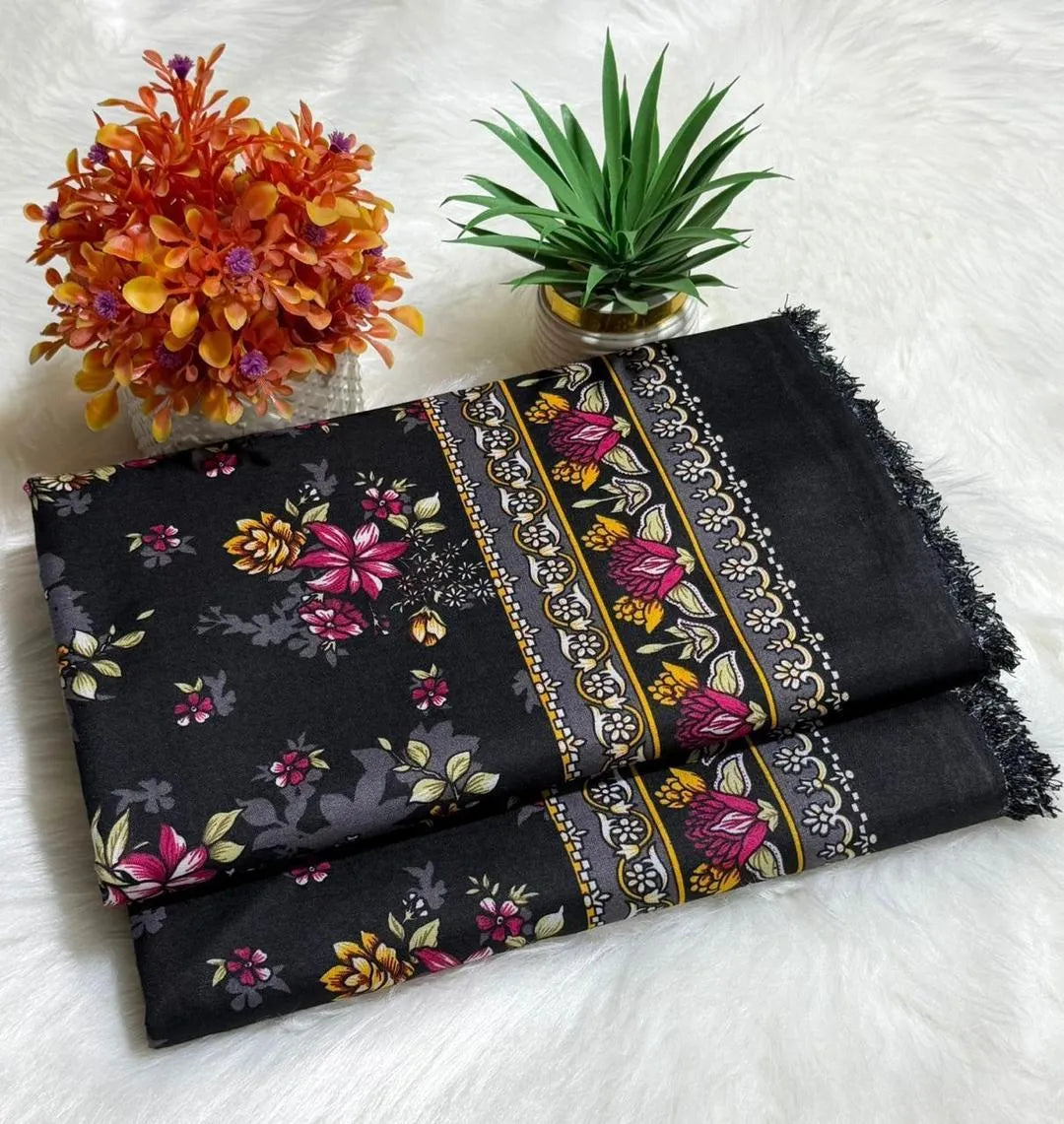 Black Printed Polo Cotton 2Pcs Shirt Trouser Set