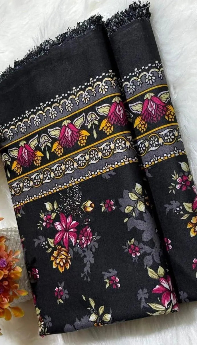 Black Printed Polo Cotton 2Pcs Shirt Trouser Set